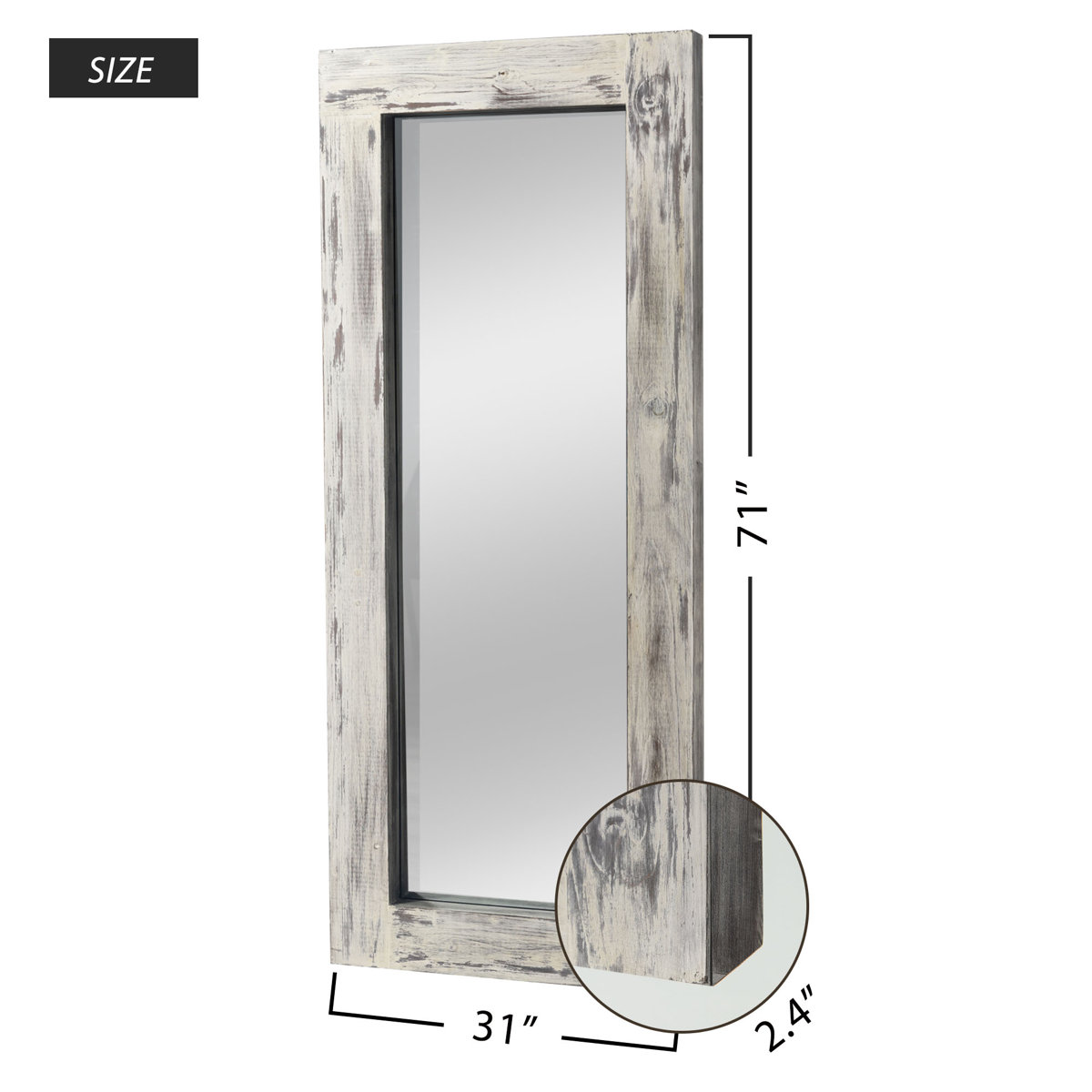 Steelside™ Moura Distressed Full Length Mirror & Reviews Wayfair